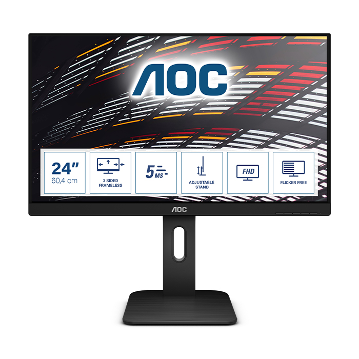 Rnw365 Monitor AOC 24P1 24 Pollici 1920x1080 HDMI VGA DVI Black