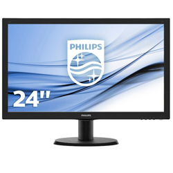 PHILIPS LCD 23.6 WIDE MVA 8MS MM FHD 3000:1 BLACK VGA DVI HDMI 2Y