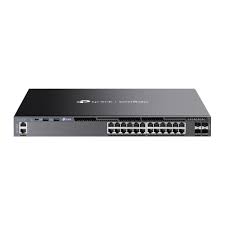 Omada 24-Port Gigabit Stackable L3 Managed Switch with 4 10GE SFP+ Slots, 24Ã Gigabit RJ45 Ports, 4Ã 10G SFP+ Slots, RJ45/Type C USB Console Port, Management Port, 2Ã USB2.0 Ports, 1U 19-inch Rack-mou