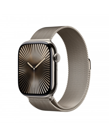 Apple Watch Series 10 GPS + Cellular 46mm Natural Titanium Case with Natural Milanese Loop - S/M