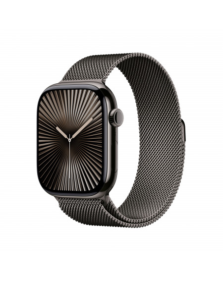 Apple Watch Series 10 GPS + Cellular 46mm Slate Titanium Case with Slate Milanese Loop - S/M