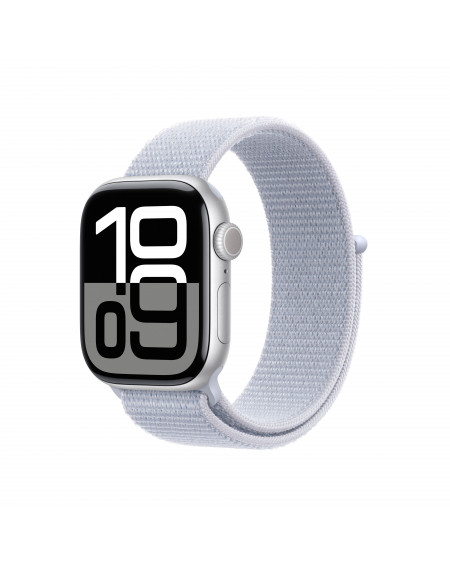 Apple Watch Series 10 GPS 42mm Silver Aluminium Case with Blue Cloud Sport Loop