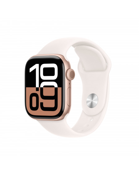 Apple Watch Series 10 GPS 42mm Rose Gold Aluminium Case with Light Blush Sport Band - S/M