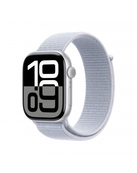 Apple Watch Series 10 GPS 46mm Silver Aluminium Case with Blue Cloud Sport Loop