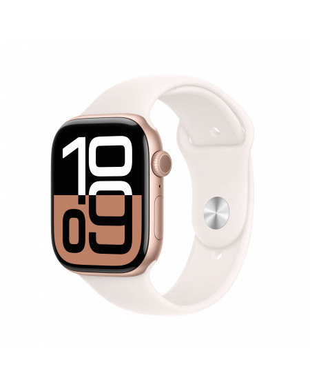 Apple Watch Series 10 GPS 46mm Rose Gold Aluminium Case with Light Blush Sport Band - S/M