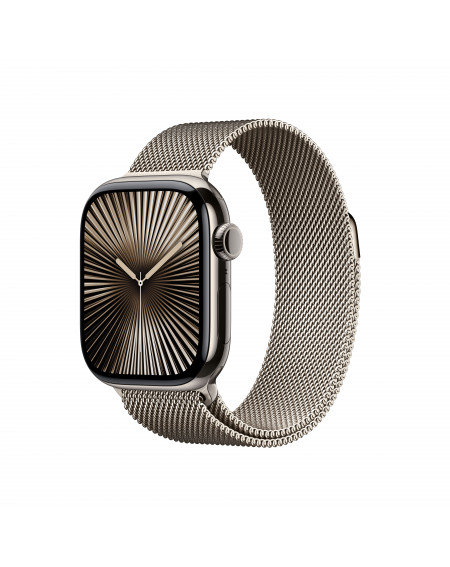 Apple Watch Series 10 GPS + Cellular 42mm Natural Titanium Case with Natural Milanese Loop