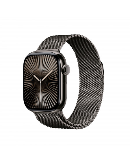 Apple Watch Series 10 GPS + Cellular 42mm Slate Titanium Case with Slate Milanese Loop