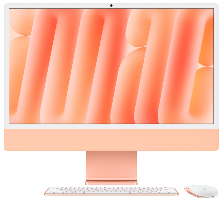 24-inch iMac with Retina 4.5k display M4 CPU 8-core GPU 8-core 16GB 256GB - No GigaLan - Arancione - (2024)